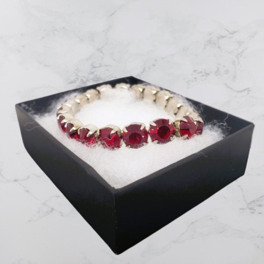 Red Stretch Tennis Bracelet